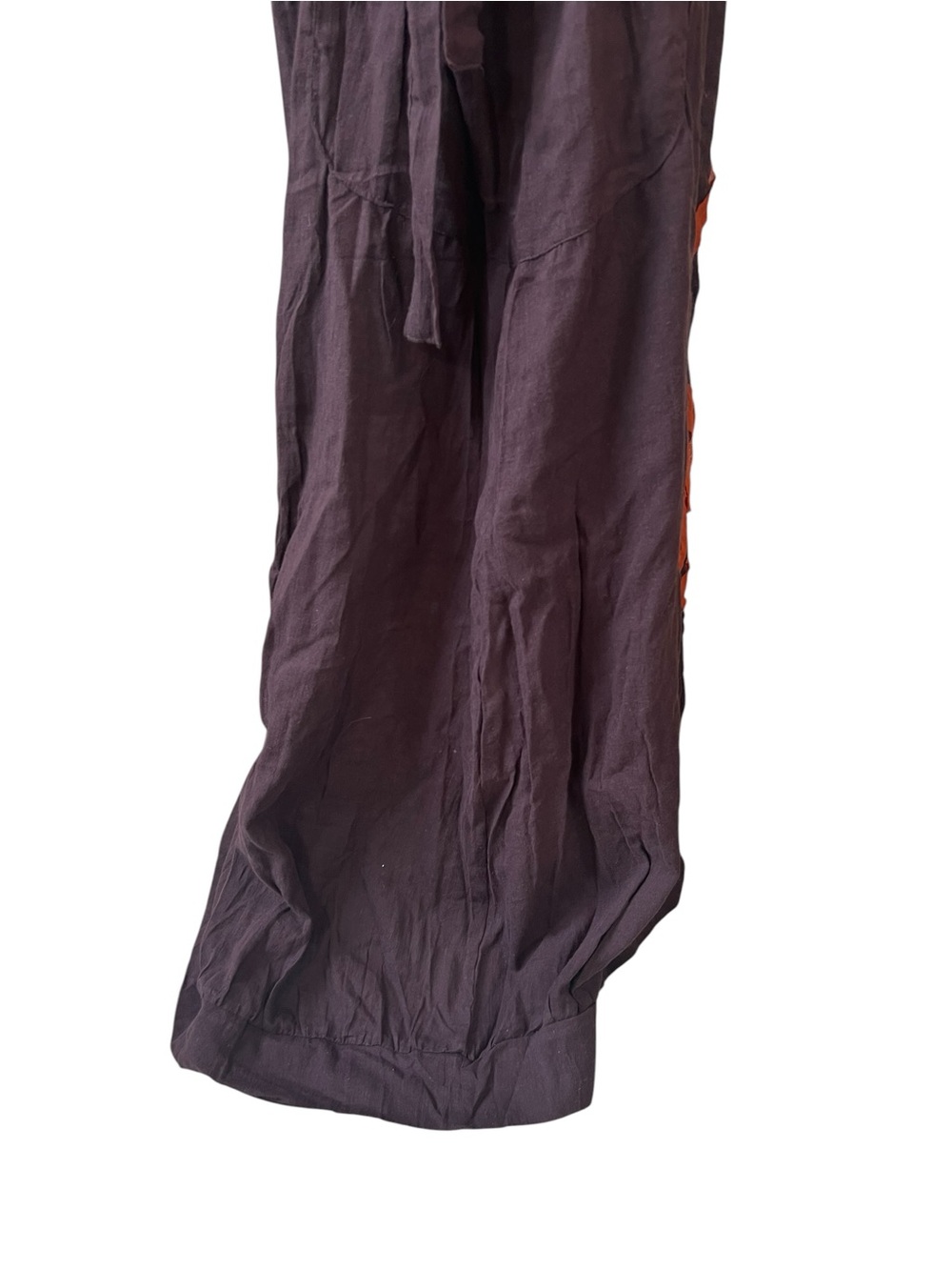 Strapless Chocolate Brown Maxi Dress with Rust Rose Appliqué - Picture 9 of 13
